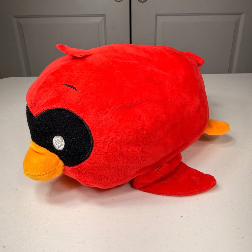 Basic Fun Bun Bun Red Cardinal Bird Plush Stackable Stuffed Animal Toy 12 inch